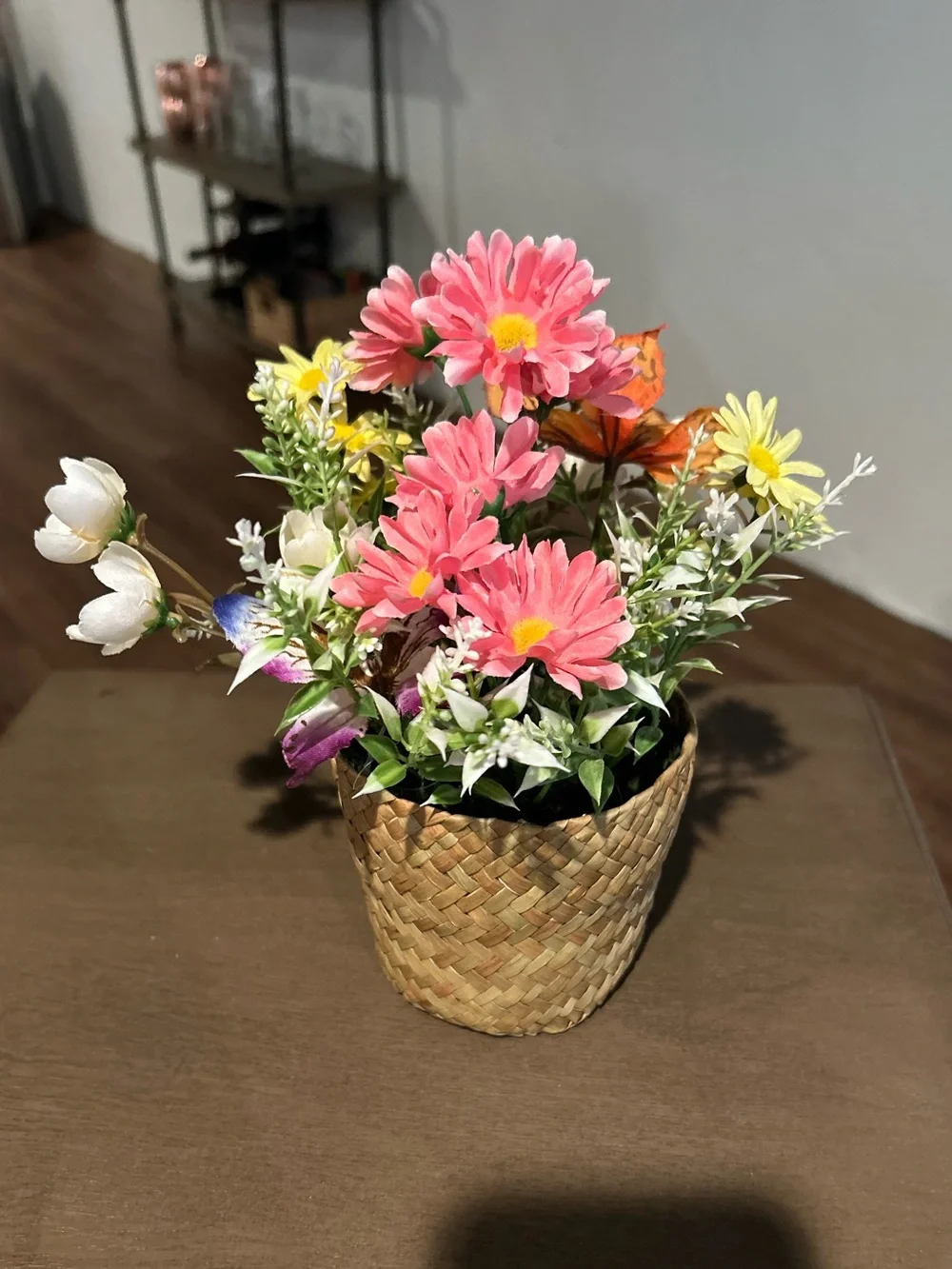 Floral Arrangement in Woven Basket